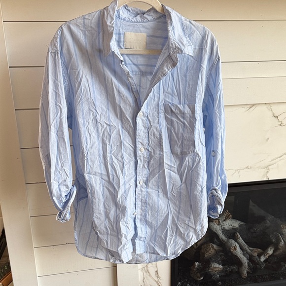 Citizens Of Humanity Light Blue Striped Women's Button Down Shirt - Picture 1 of 1